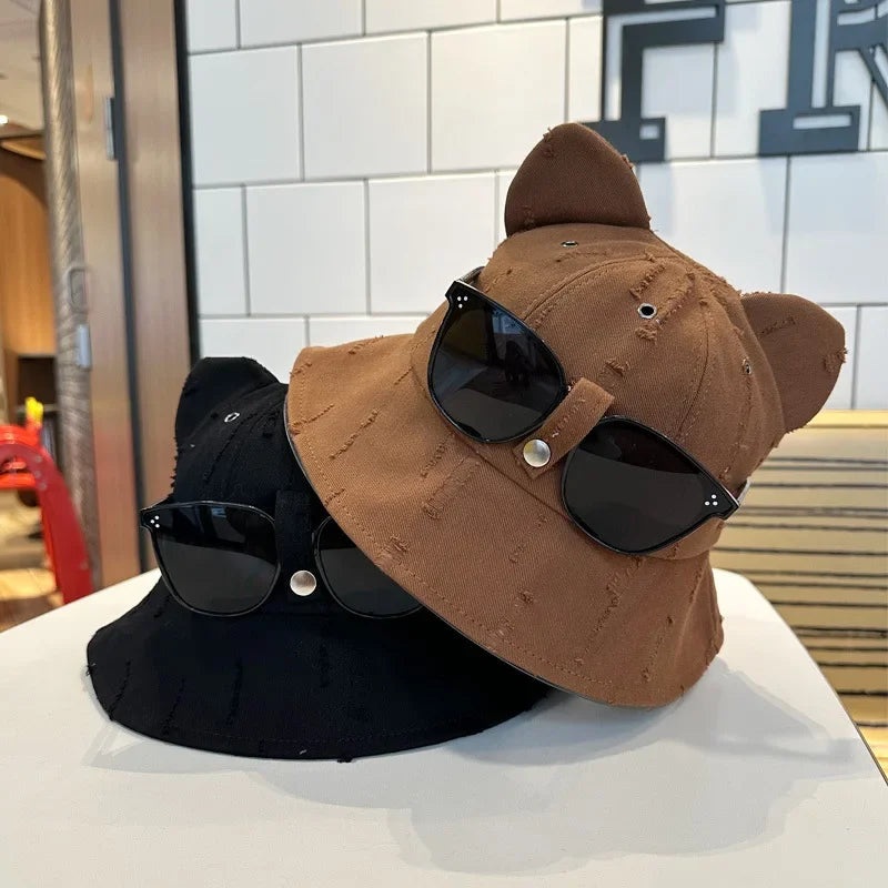 Bucket Hat With Glasses Women Spring Summer