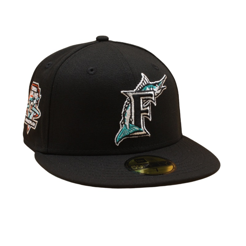 Florida Marlins Cooperstown 59Fifty Fitted 10th Anniversary -Black/Clear Mint