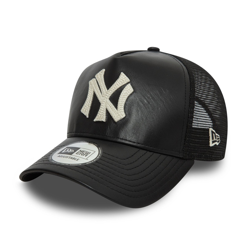New Era – New York Yankees – Leather Trucker Cap – Black