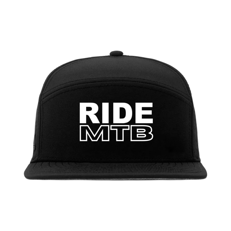 Ride MTB  Waterproof Performance HTV Flat Brim Snapback Hat Black