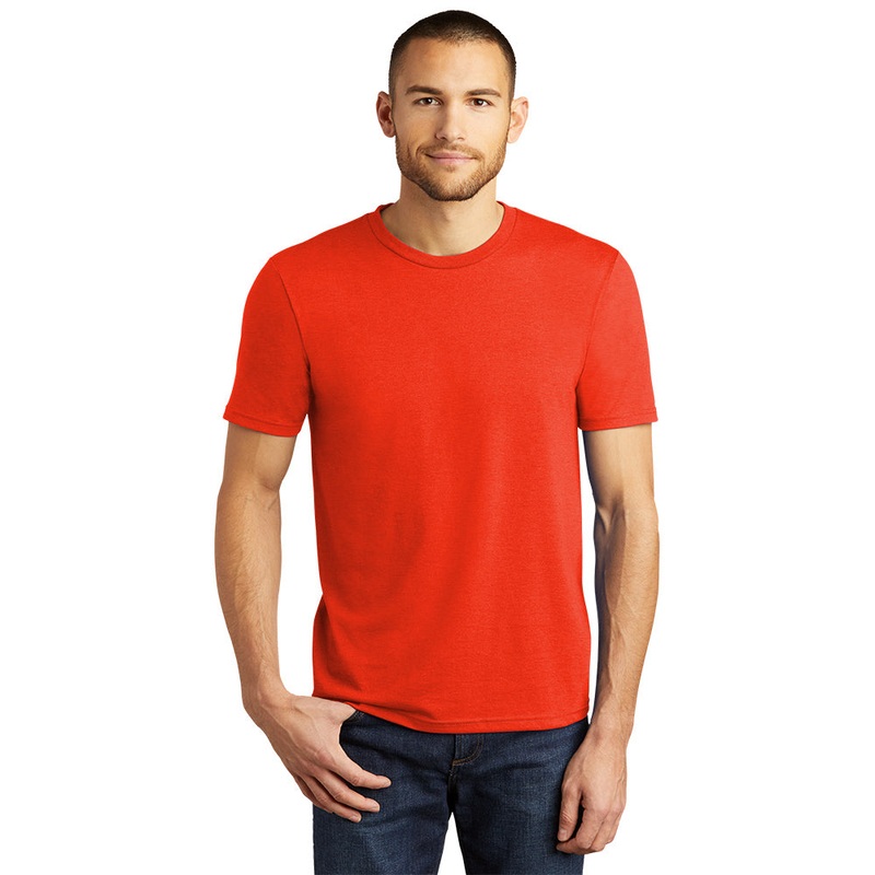 District DM130 Perfect Tri Tee – Deep Orange Heather