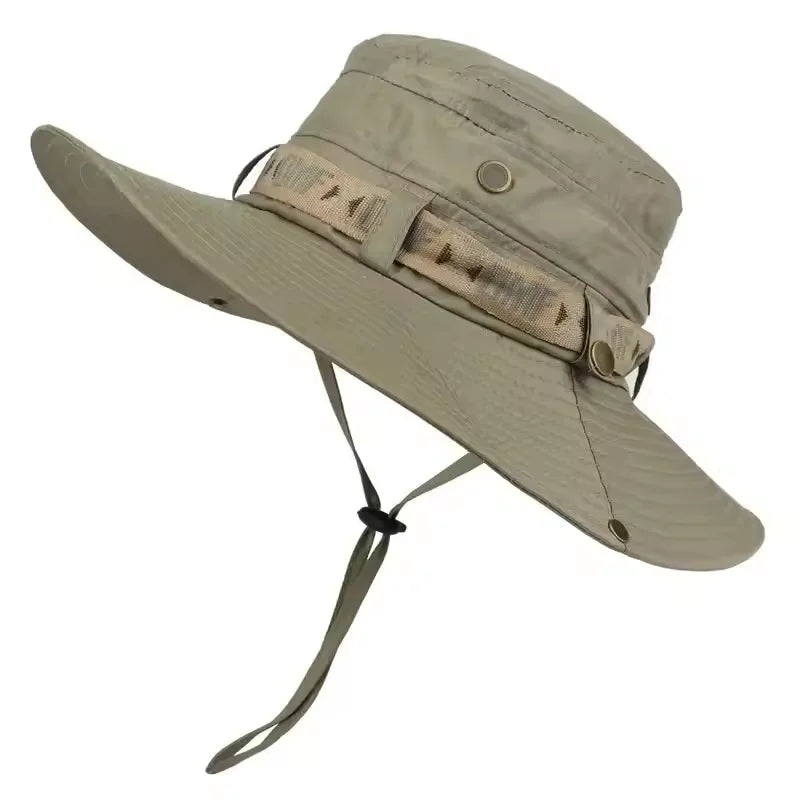 Summer Men Bucket Hat Wide Brim Panama Safari Hunting Hikingp