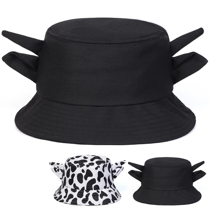 Unisex Personality Cute Cow Print Bucket Hats
