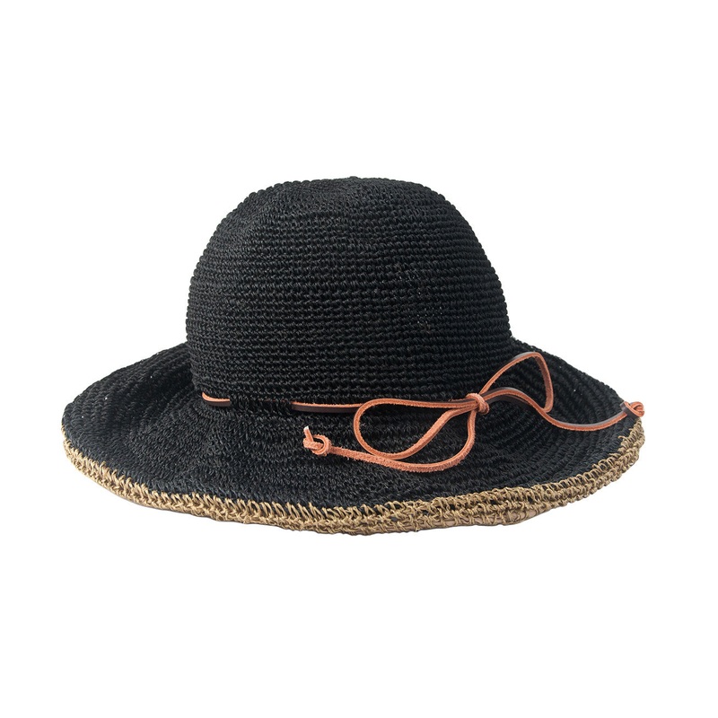Abaca Ribbon Hat|Black|Brown|Natural|Pink|Turquoise