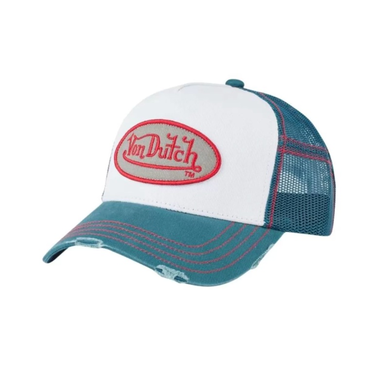 Von Dutch – Oval Patch Blue/White Trucker Cap