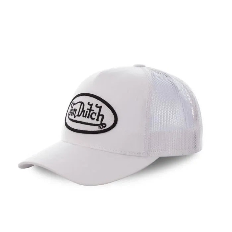 Von Dutch – Oval Patch – White Trucker Cap