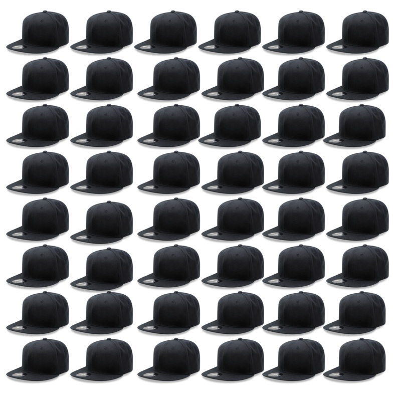 48 Pack Wholesale Bulk Snapback Hats, Blank Vintage Snapback Flat Bill Caps – Decky 4803