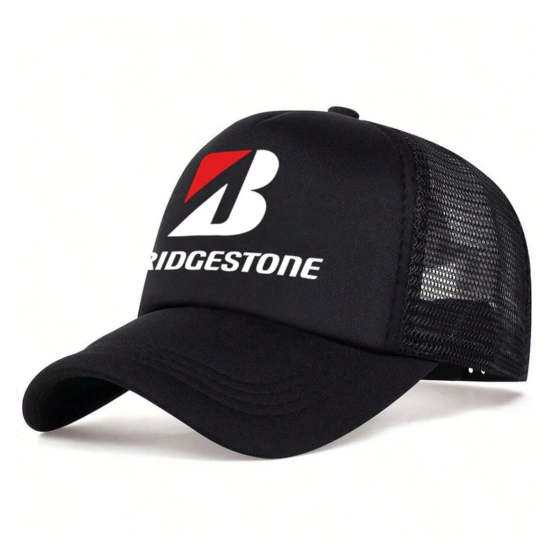 B Printed Half Mesh Baseball Cap Unisex