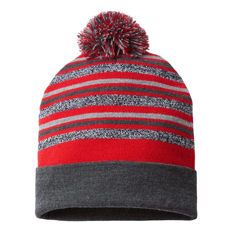 Cap America RKL12 USA-Made Striped Beanie Knit Cap
