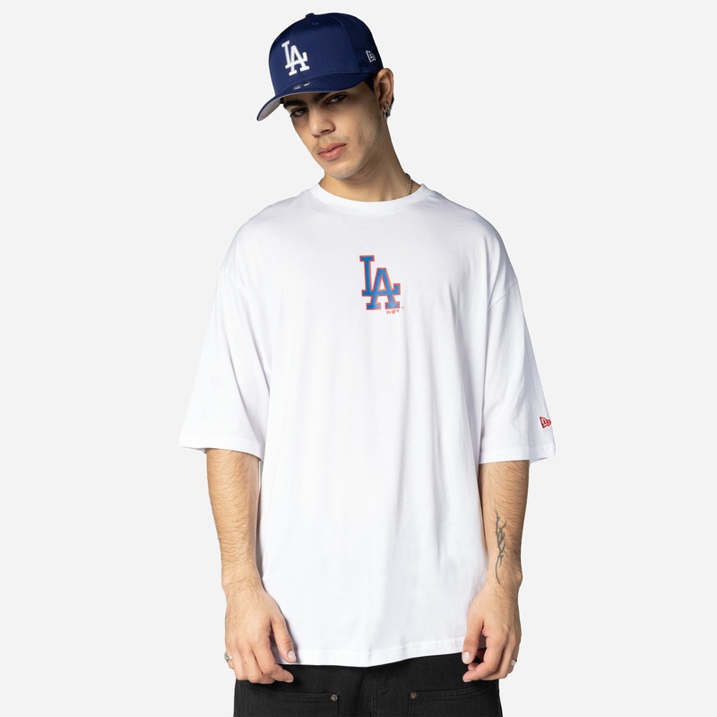 New Era – MLB World Series OS T-Shirt – Los Angeles Dodgers – White/Navy