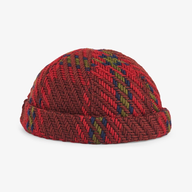 Upfront Nordic Headwear – RAIN Checked Docker Cap – Maroon