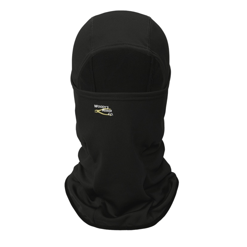 Woodys Rebar Company  Smooth Fleece Face Mask Black