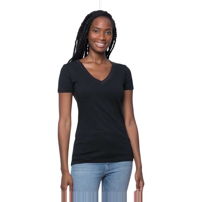 Royal Apparel Women’s Viscose Hemp & Organic Cotton V-Neck T-Shirt  Style 64030 Made in USA