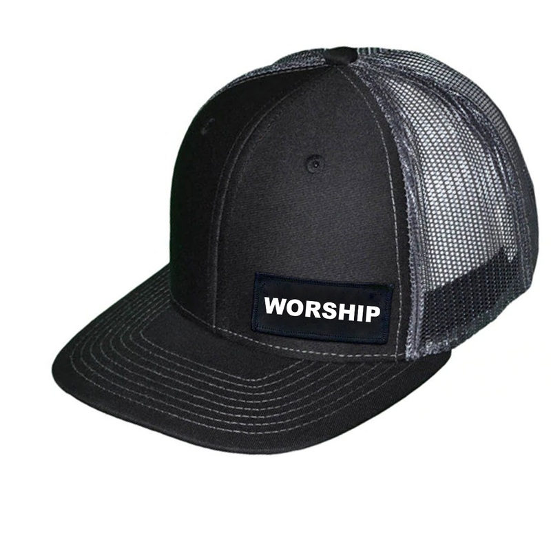 Worship Brand   Patch Snapback Trucker Hat Black/Gray