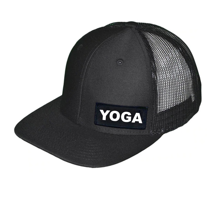 Yoga Brand   Patch Snapback Trucker Hat Black