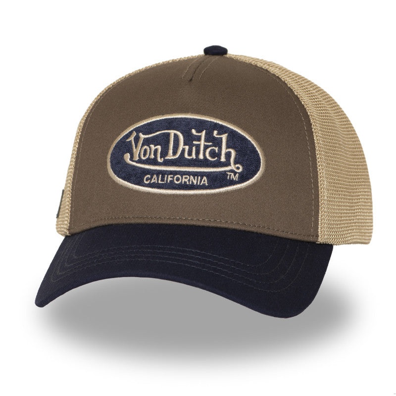 Von Dutch – Oval Patch – Trucker Cap – Dark Brown/Navy/Beige