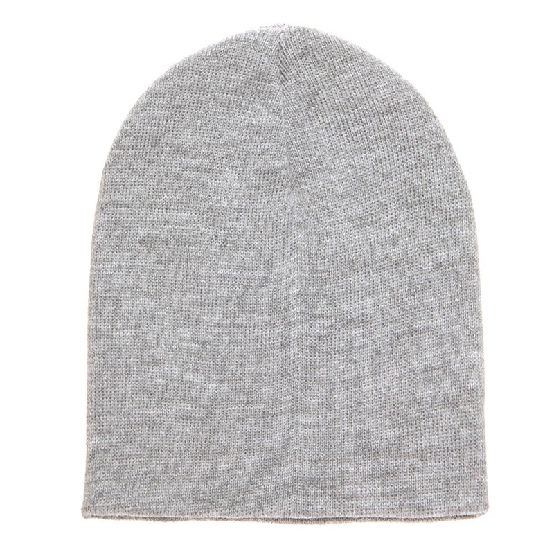 Yupoong Short Beanie – Heather Grey