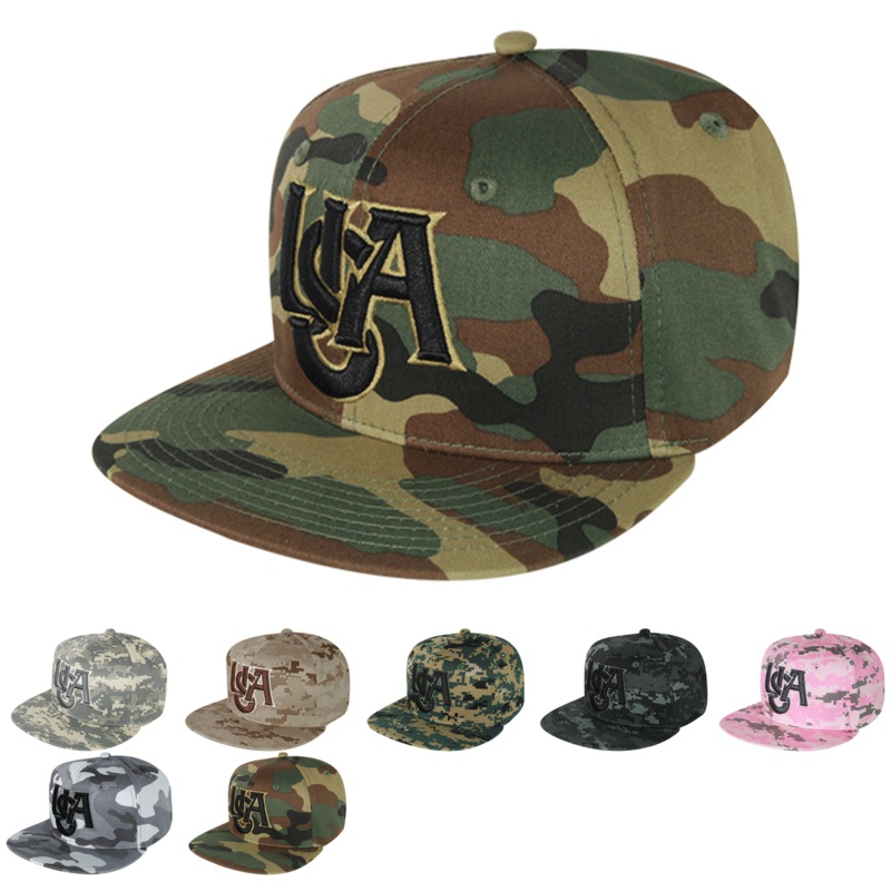 Camo USA America Snapback Hats Flat Bill Caps Camouflage – S019