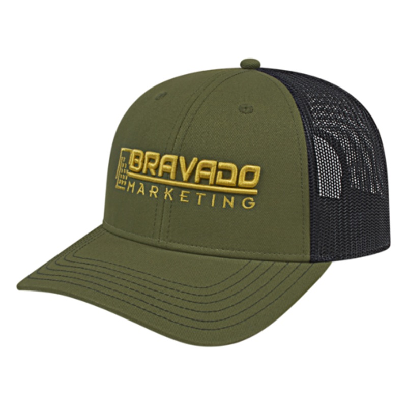 Cap America Custom Embroidered Hat with Logo – Trucker Mesh Back Cap i3028