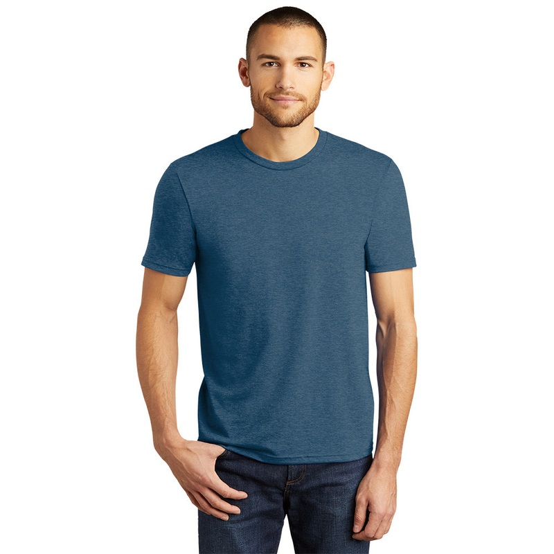 District DM130 Perfect Tri Tee – Heathered Neptune Blue
