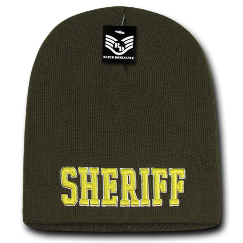 Sheriff Law Enforcement Knit Beanie Cap – Olive – R90