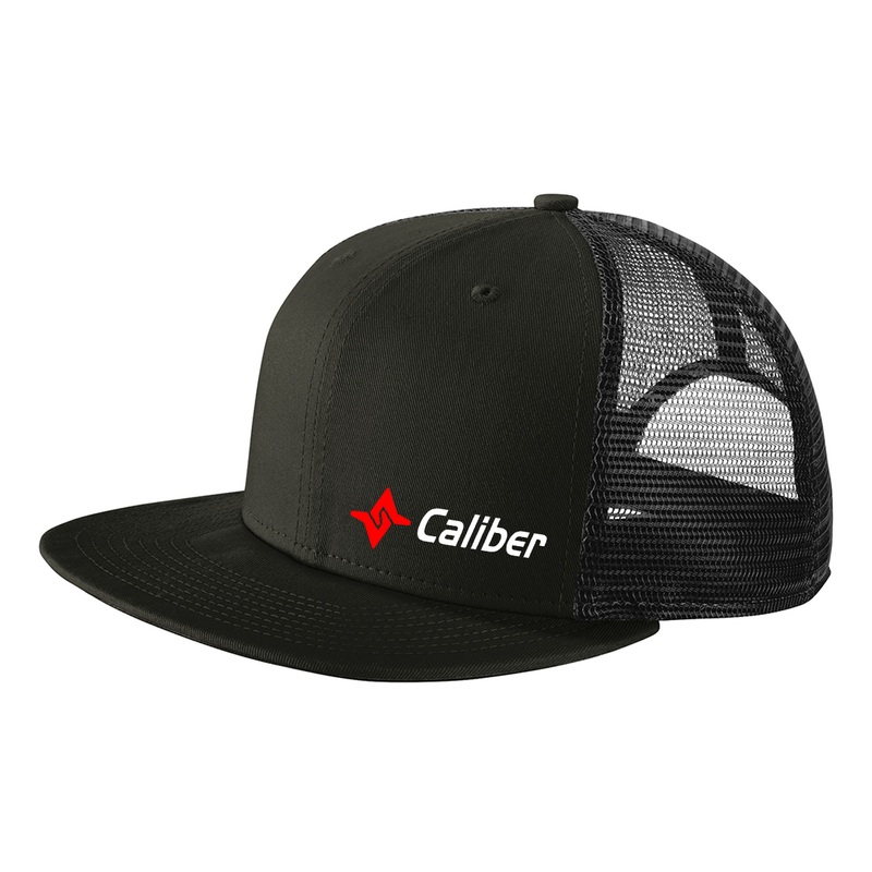 Caliber Products  Embroidered Original Fit Snapback Trucker Hat Black