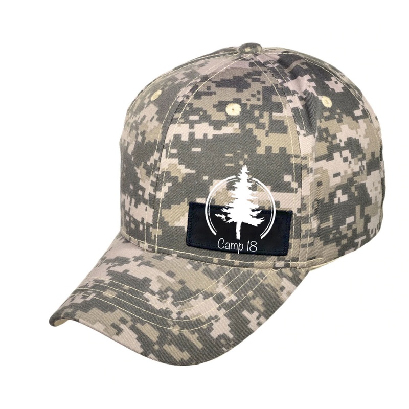 Camp 18   Patch Velcro Baseball Hat Digital Camo