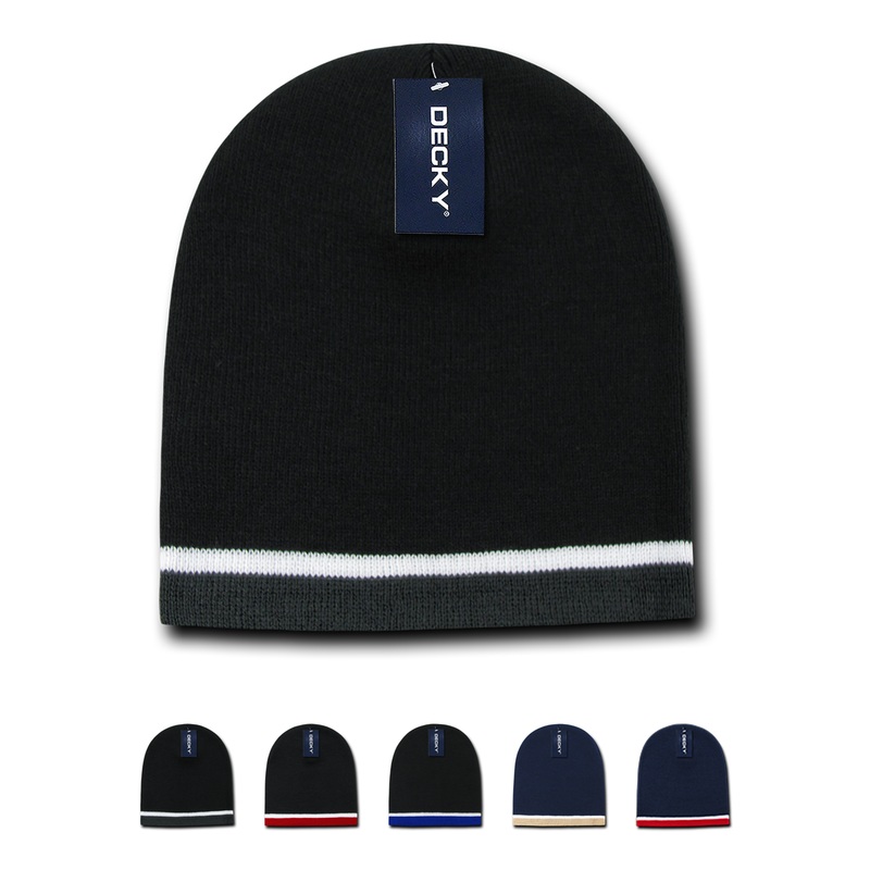Decky 8015 – Double Striped Beanie, Knit Cap
