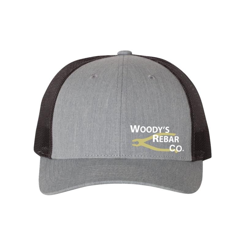 Woodys Rebar Company   Patch Richardson Snapback Low Pro Trucker Hat Heather Gray/ Dark Charcoal