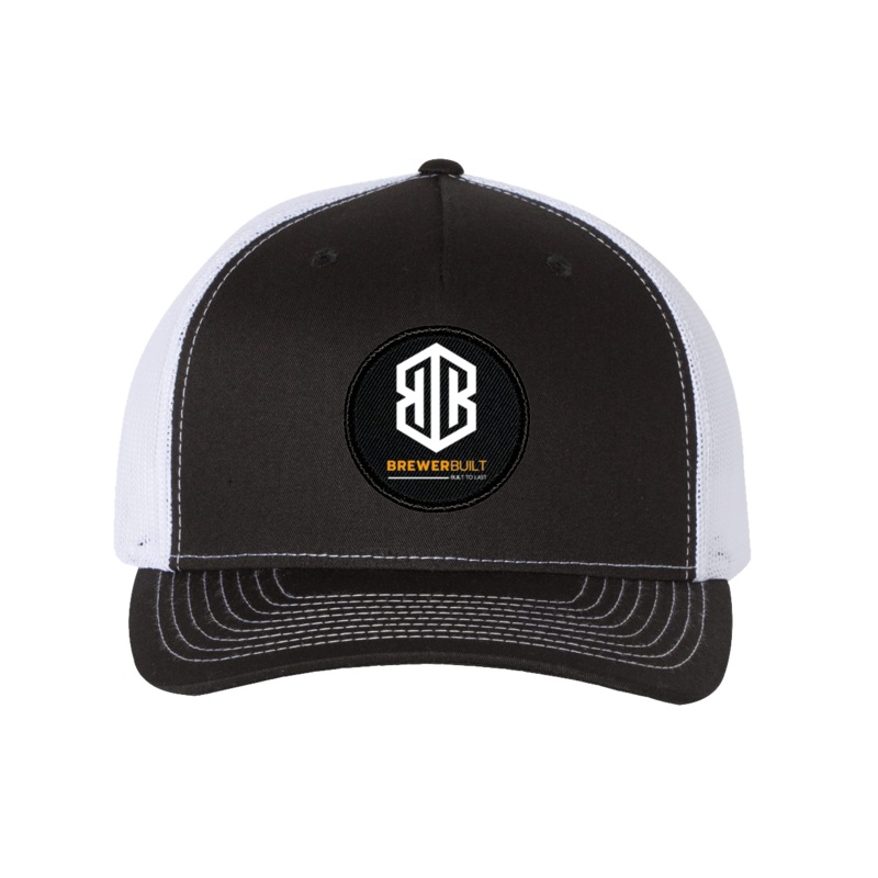 Brewer Built    Patch 5-Panel Snapback Trucker Hat Black/White