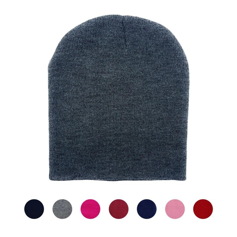 Unbranded Beanies Caps Toboggan Short Uncuffed Soft Knit in Bulk Multi-Color Plain Blank Wholesale Lot