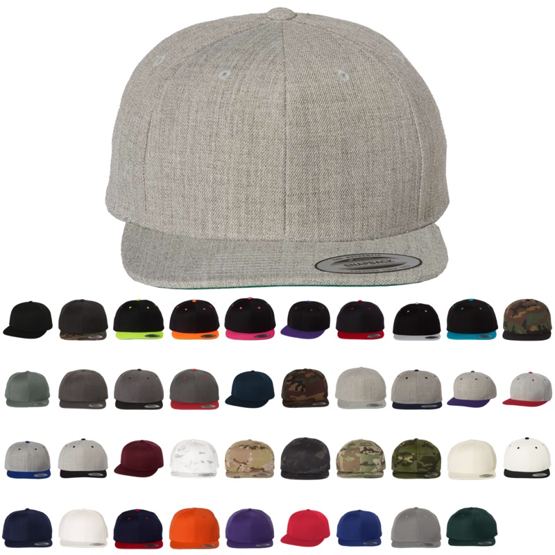 YP Classics, Yupoong 6089 – Premium Flat Bill, Snapback Cap – 6089M