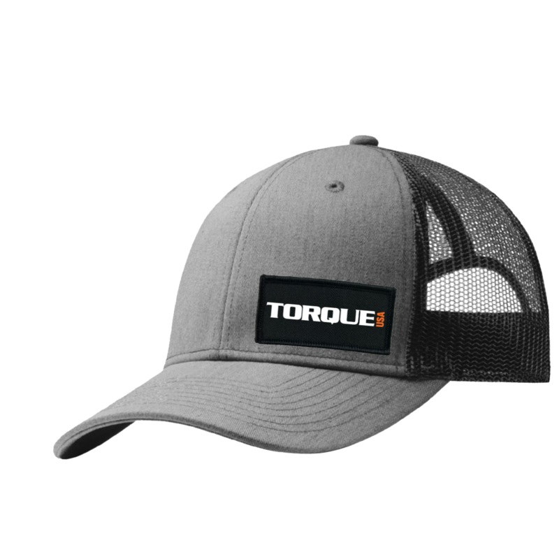 Torque USA   Patch Snapback Trucker Hat Heather Gray/Black