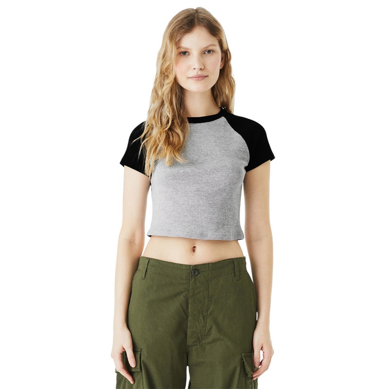 BELLA+CANVAS 1201 Womens Micro Rib Raglan Baby Tee