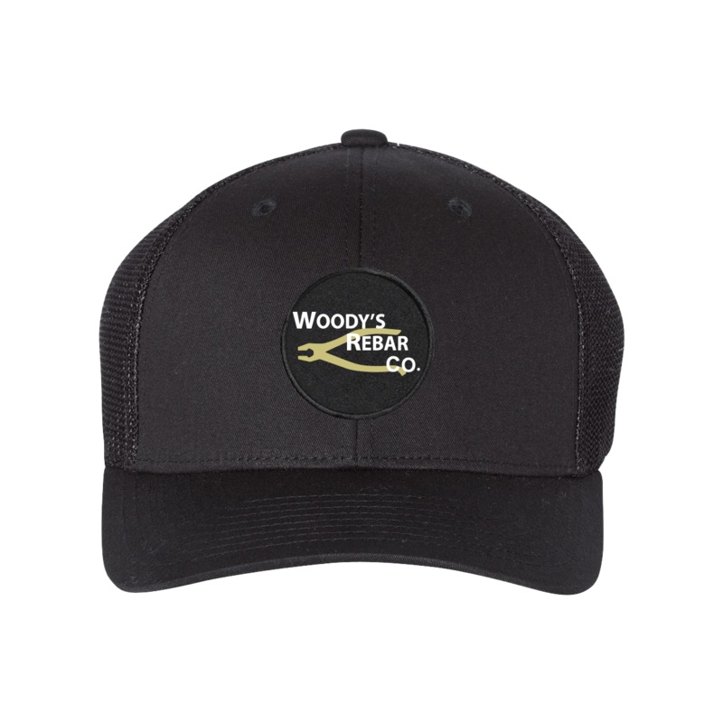Woodys Rebar Company    Patch Richardson Snapback Trucker Hat Black