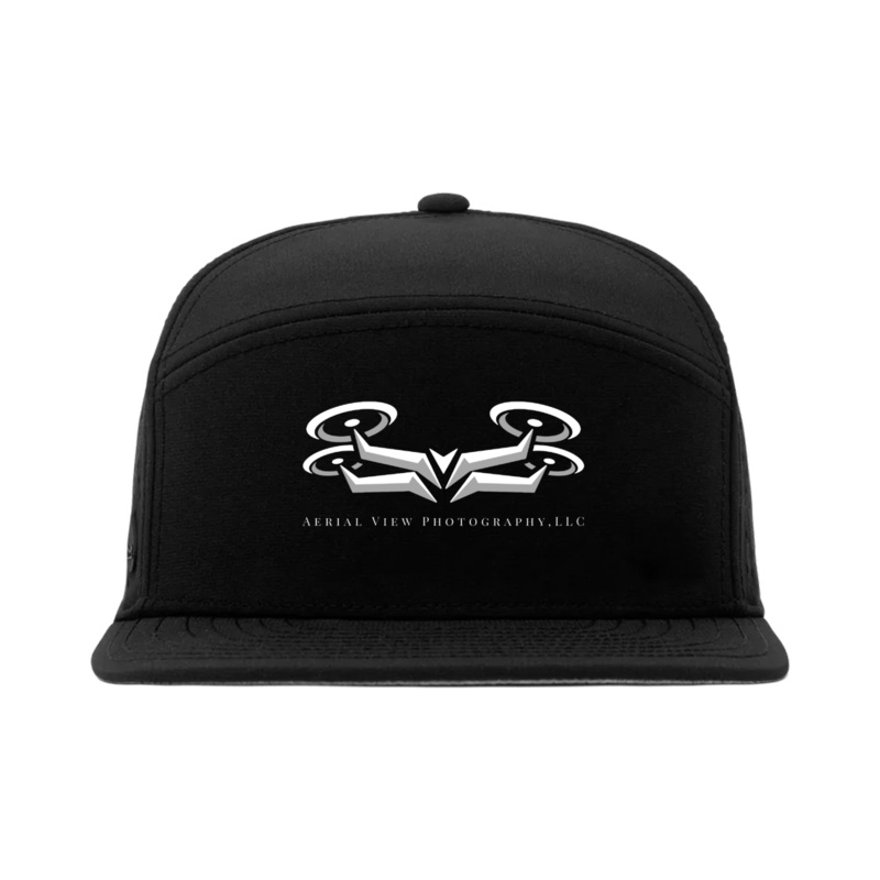 Aerial View Photography, LLC  Waterproof Performance HTV Flat Brim Snapback Hat Black