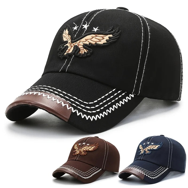 1PC Men’s Baseball Hat – Eagle Embroidery Design, Fashionable Outdoor Dad Hat