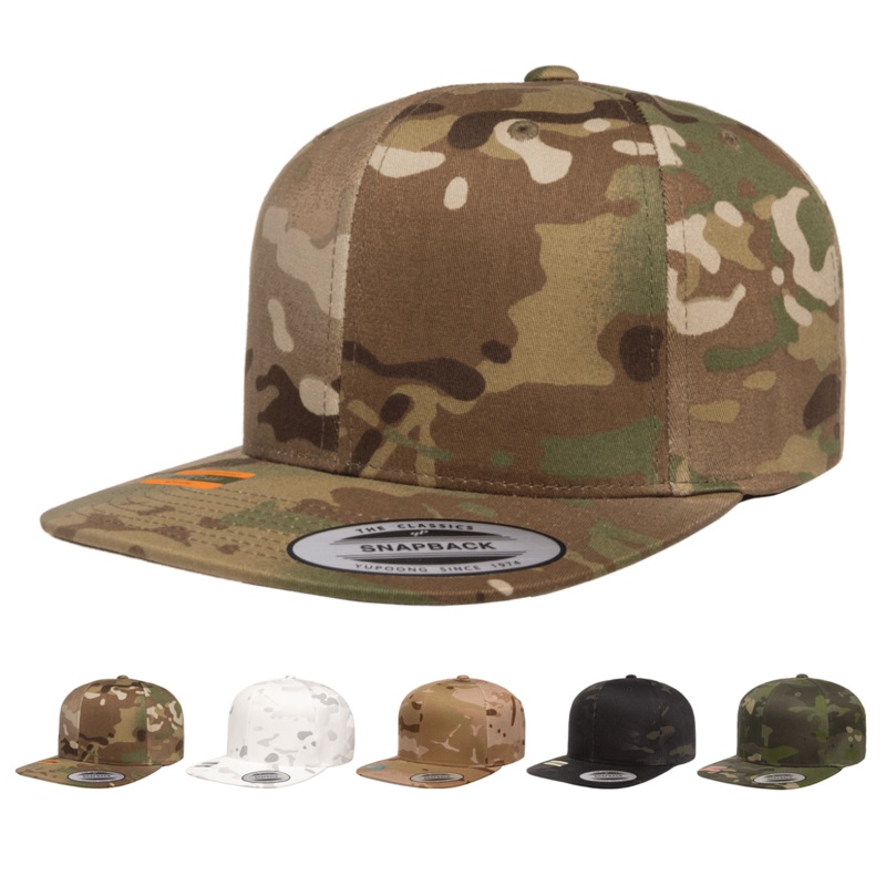 Yupoong 6089MC MultiCam Camo Snapback Hat, Flat Bill Cap, Camouflage – YP Classics