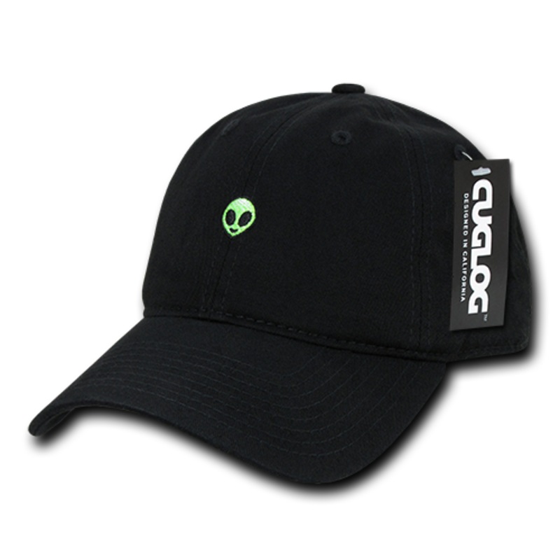 Alien UFO Baseball Cap Dad Hat, 100% Cotton, Black