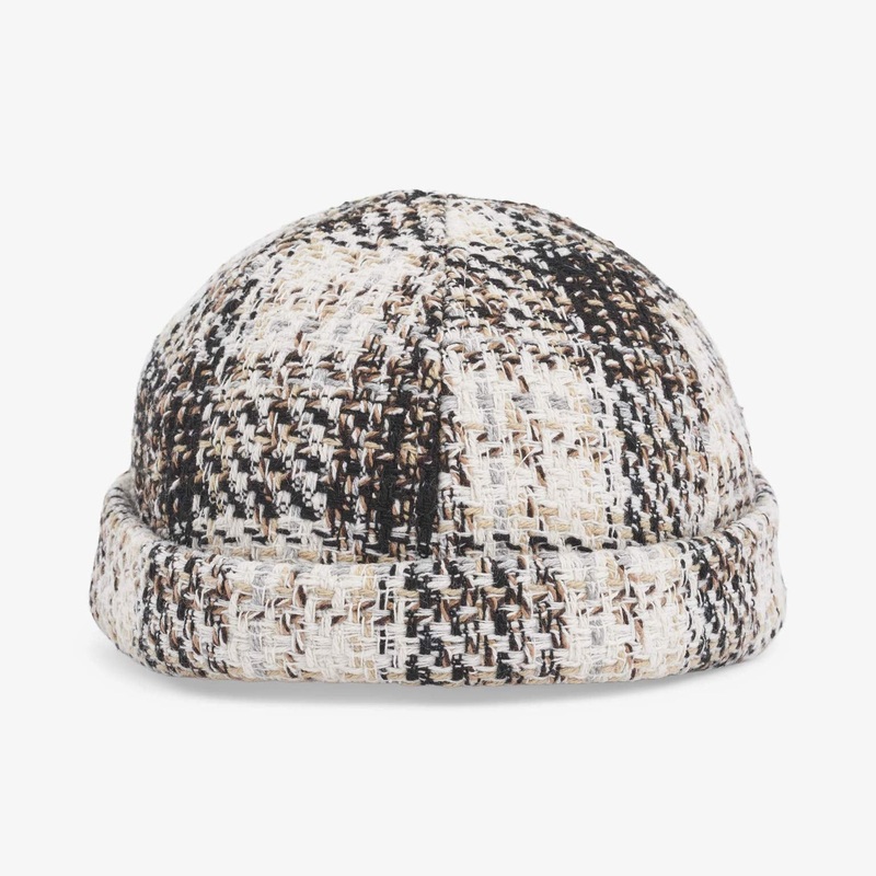 Upfront Nordic Headwear – ANKER Checked Docker Cap – Black