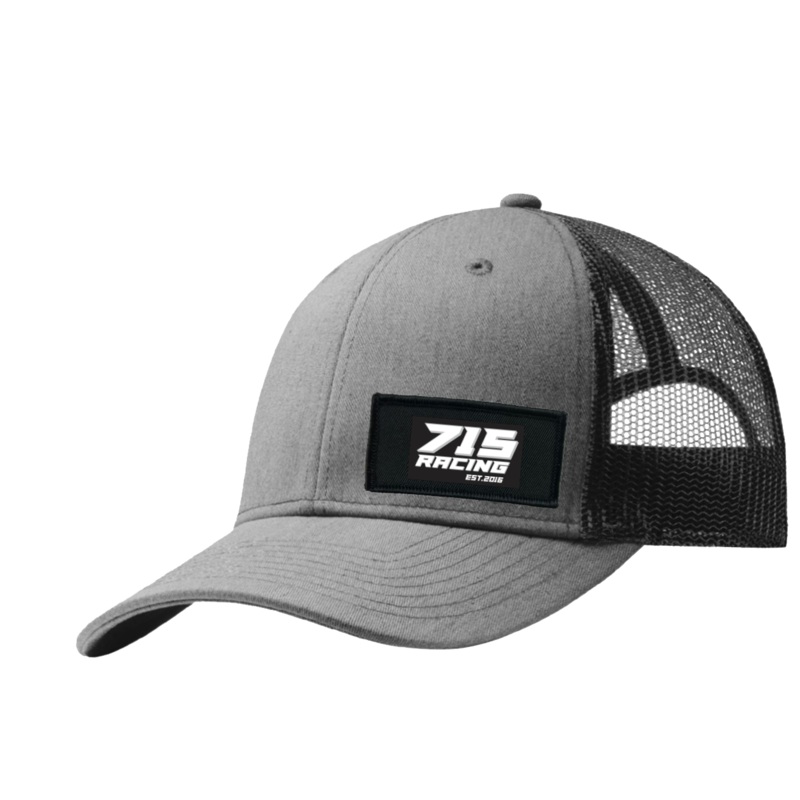 715 Racing   Patch Snapback Trucker Hat Heather Gray/Black