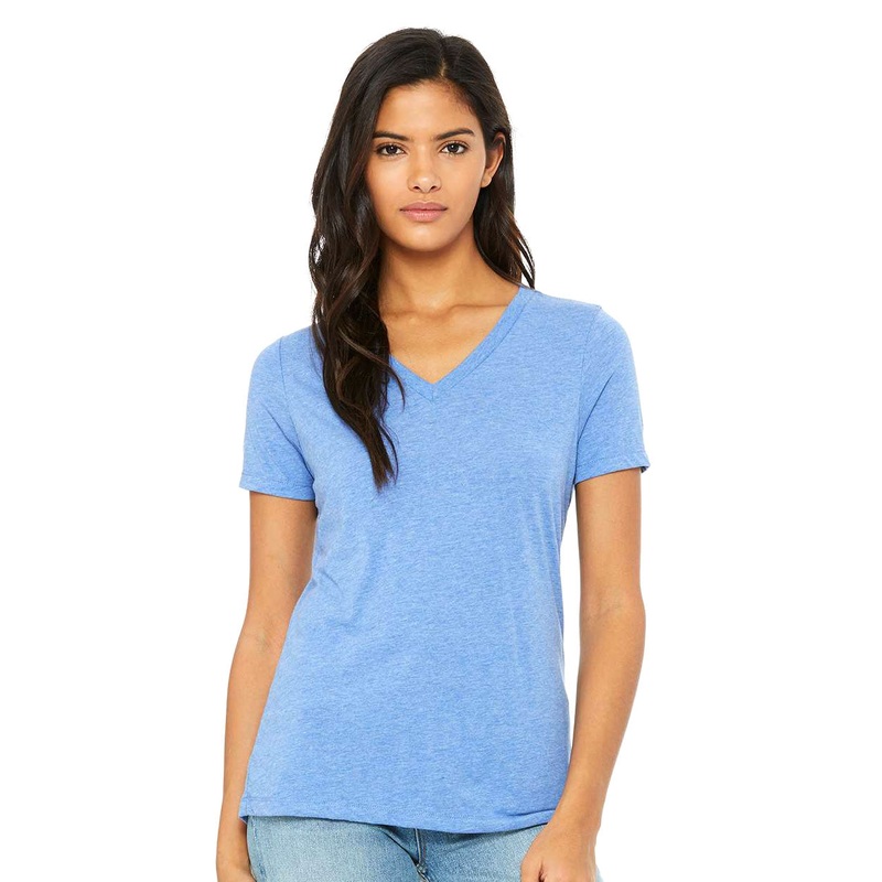 BELLA + CANVAS 6415 Womens Relaxed Triblend Short Sleeve V-Neck Tee