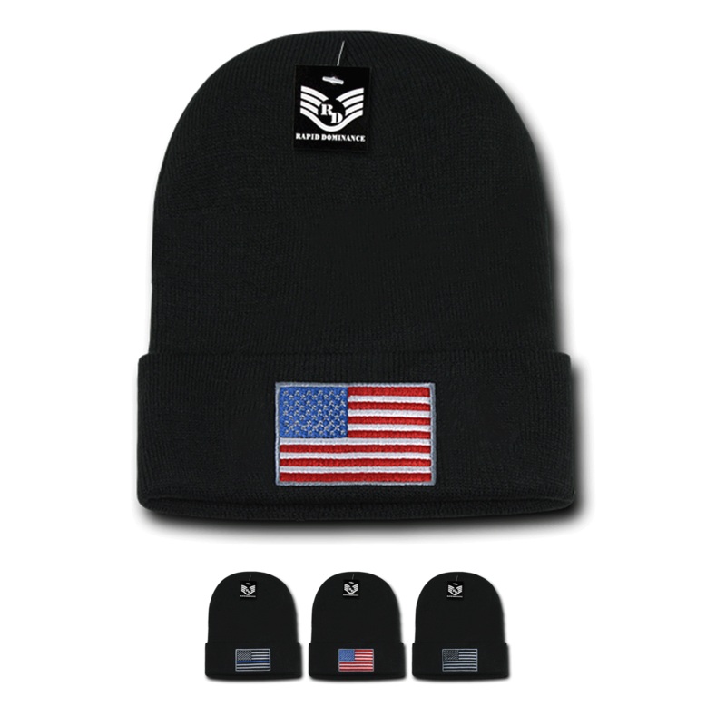 America USA Flag Knit Beanies (Cuff) – R94