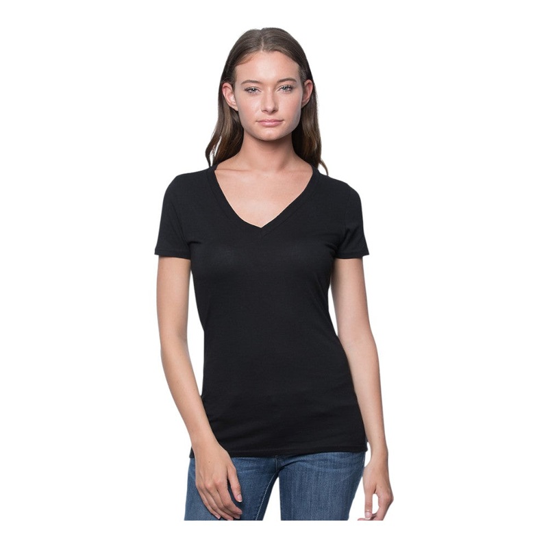 Royal Apparel Womens 50/50 Blend V-Neck T-Shirt  Style 17030W Made in USA