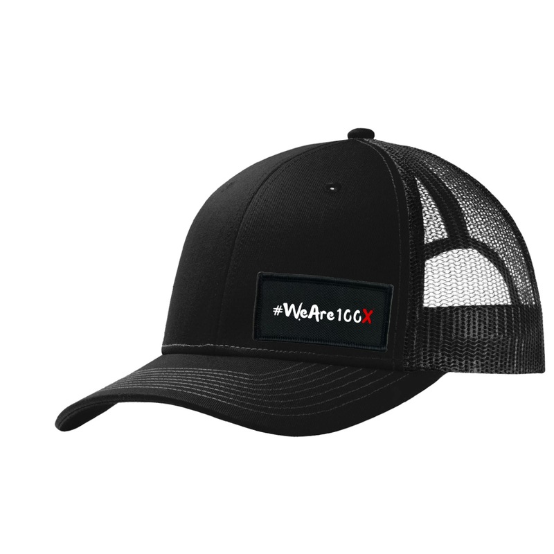 We Are 100X White   Patch Snapback Trucker Hat Black