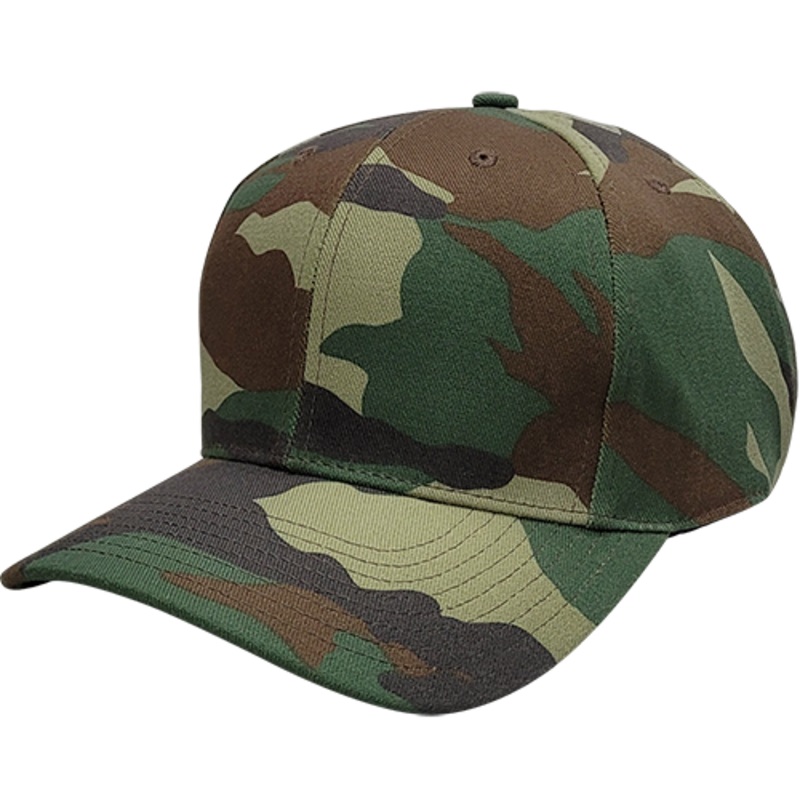 Cali Headwear KL100WC Woodland Camo 6 Panel Cap USA Made