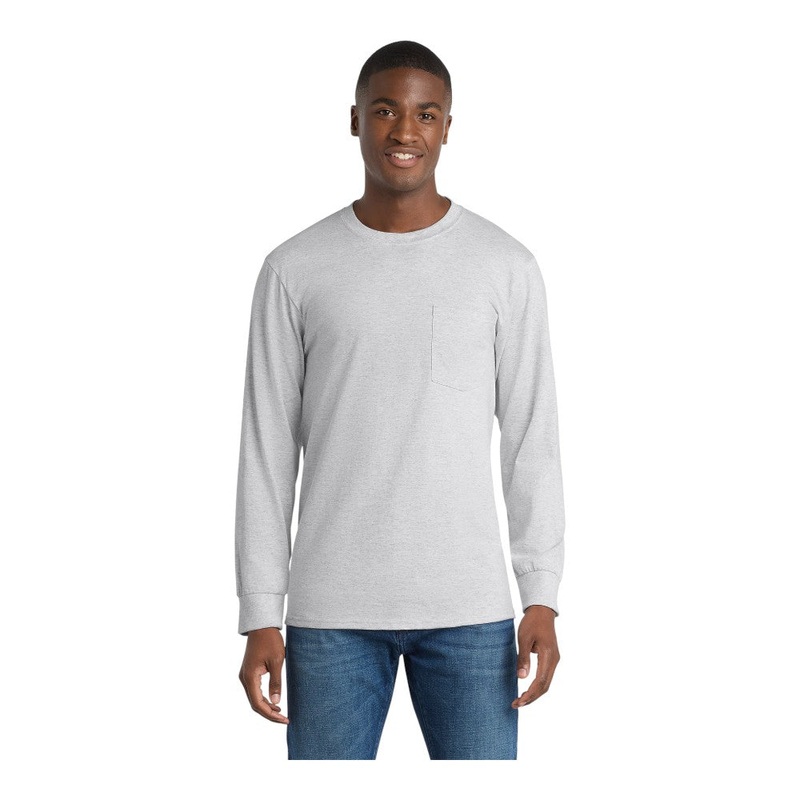 Port & Company PC61LSPT Tall Long Sleeve Essential Pocket Tee