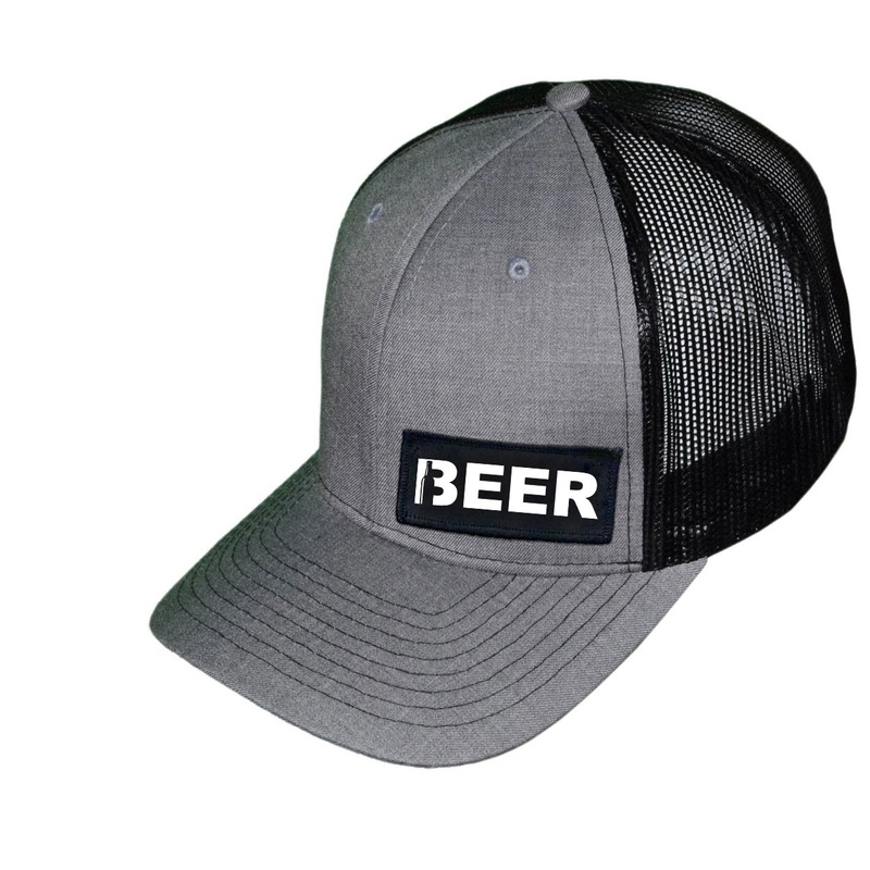 Beer Bottle Logo   Patch Snapback Trucker Hat Heather Gray/Black