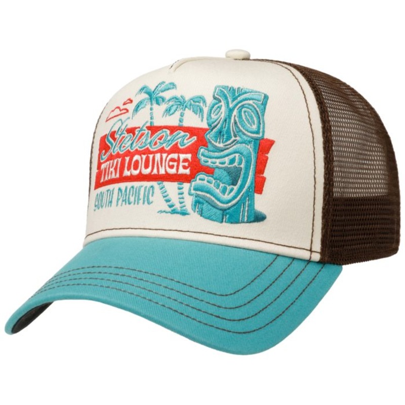 Tiki Lounge Trucker Cap – Brown/Turkis