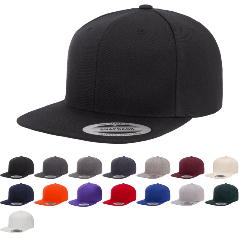 Yupoong 6089M Premium Snapback Hat, Flat Bill Cap – YP Classics
